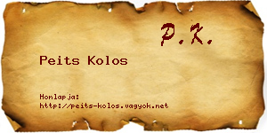 Peits Kolos névjegykártya